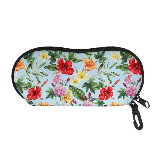 Hibiscus Flower Floral Pattern Print Glasses Case