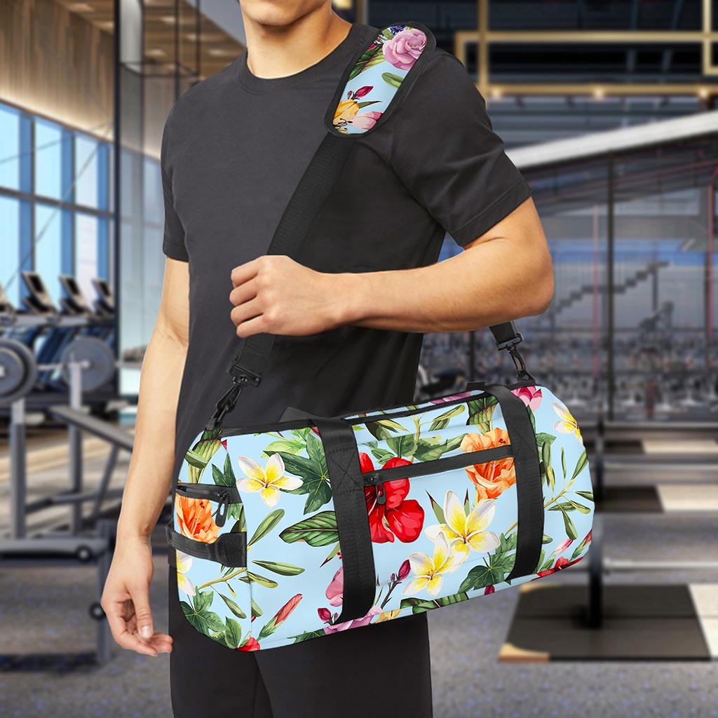 Hibiscus Flower Floral Pattern Print Gym Bag