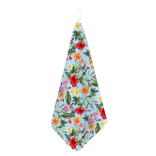Hibiscus Flower Floral Pattern Print Hand Towel