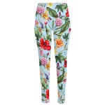 Hibiscus Flower Floral Pattern Print High-Waisted Pocket Leggings