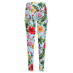 Hibiscus Flower Floral Pattern Print High-Waisted Pocket Leggings
