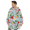Hibiscus Flower Floral Pattern Print Hoodie Blanket