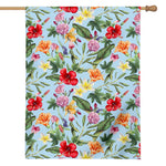 Hibiscus Flower Floral Pattern Print House Flag