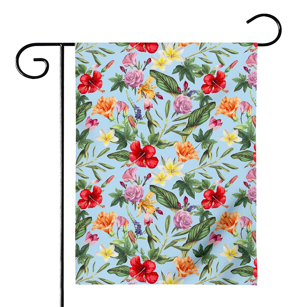 Hibiscus Flower Floral Pattern Print House Flag