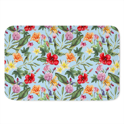 Hibiscus Flower Floral Pattern Print Indoor Door Mat