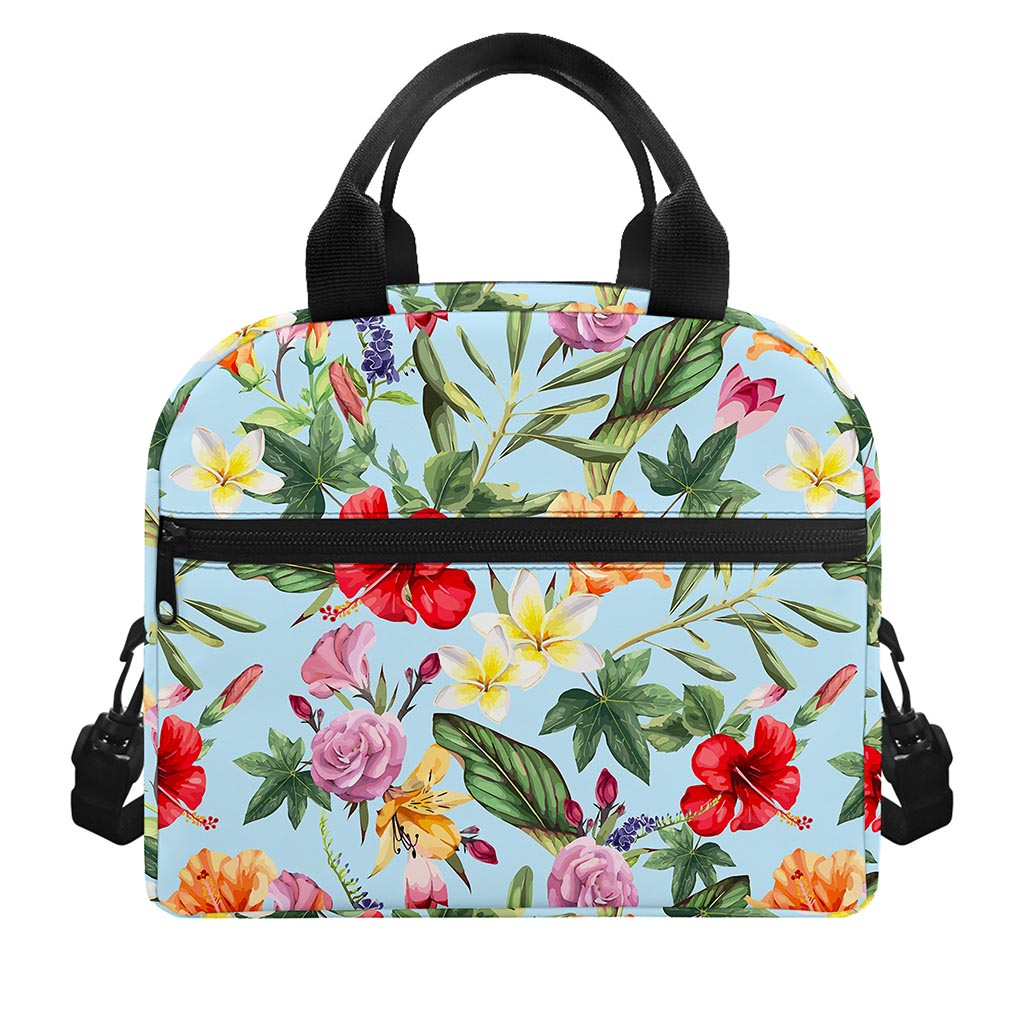 Hibiscus Flower Floral Pattern Print Insulated Lunch Bag