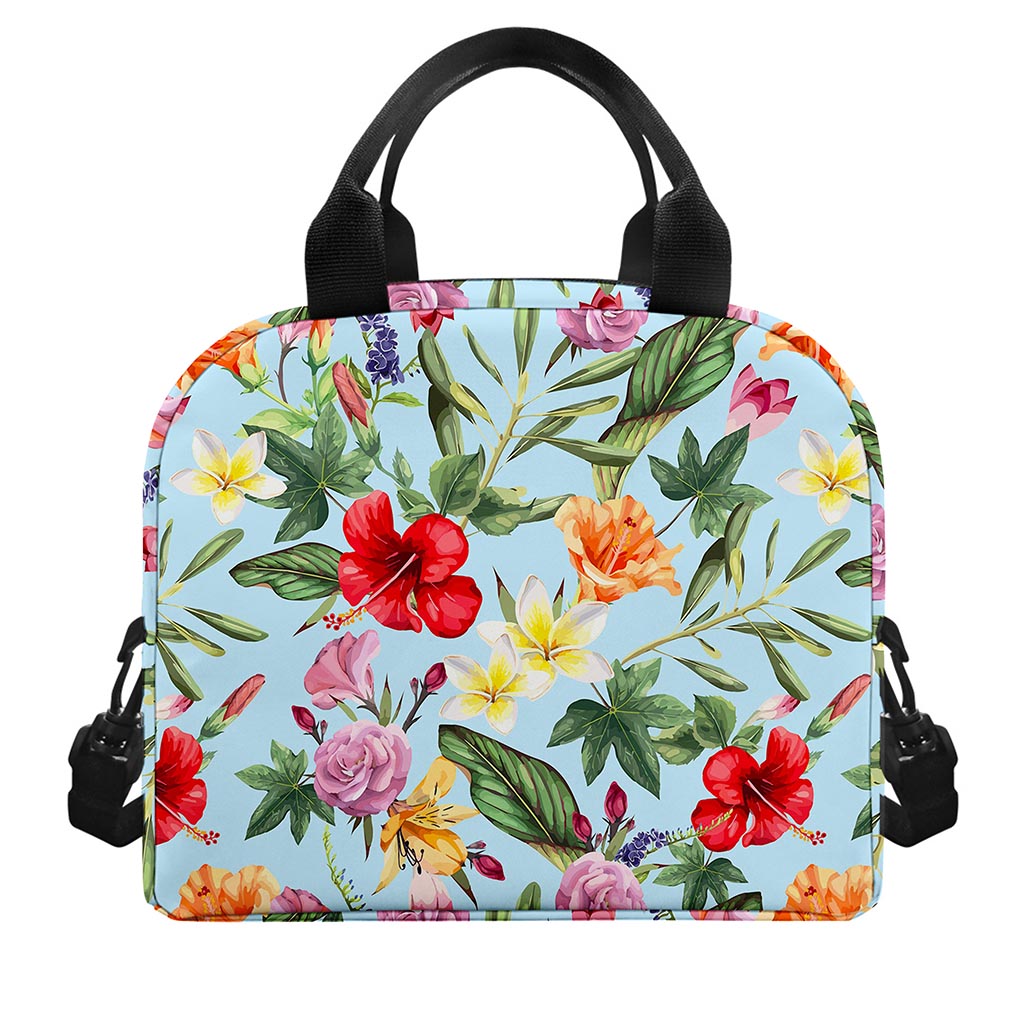 Hibiscus Flower Floral Pattern Print Insulated Lunch Bag