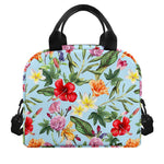 Hibiscus Flower Floral Pattern Print Insulated Lunch Bag