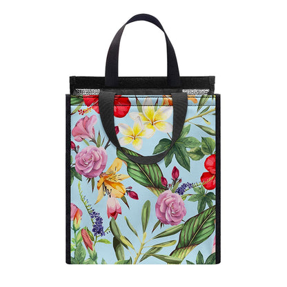 Hibiscus Flower Floral Pattern Print Insulated Lunch Tote