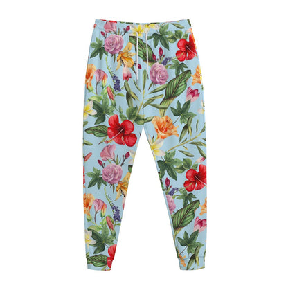 Hibiscus Flower Floral Pattern Print Jogger Pants