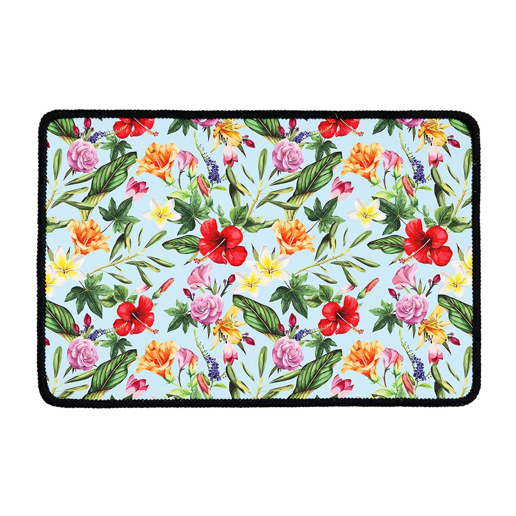 Hibiscus Flower Floral Pattern Print Kitchen Mat