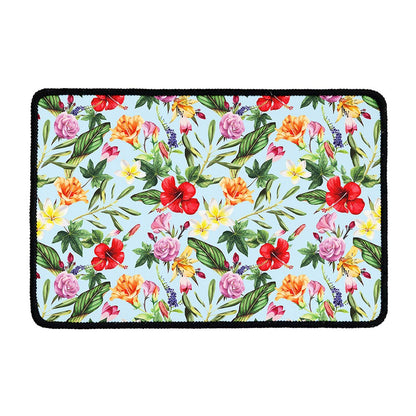Hibiscus Flower Floral Pattern Print Kitchen Mat