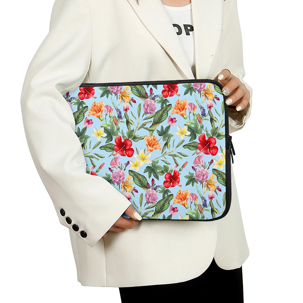Hibiscus Flower Floral Pattern Print Laptop Sleeve
