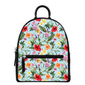 Hibiscus Flower Floral Pattern Print Leather Backpack