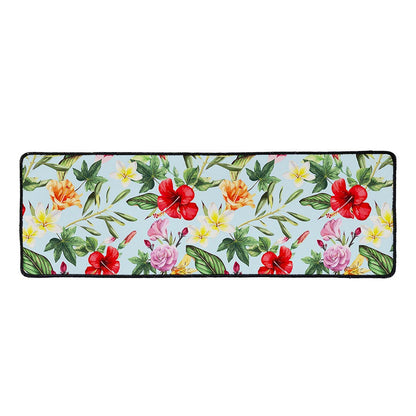 Hibiscus Flower Floral Pattern Print Long Kitchen Mat