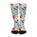 Hibiscus Flower Floral Pattern Print Long Socks