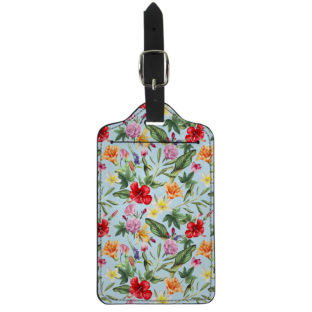 Hibiscus Flower Floral Pattern Print Luggage Tag