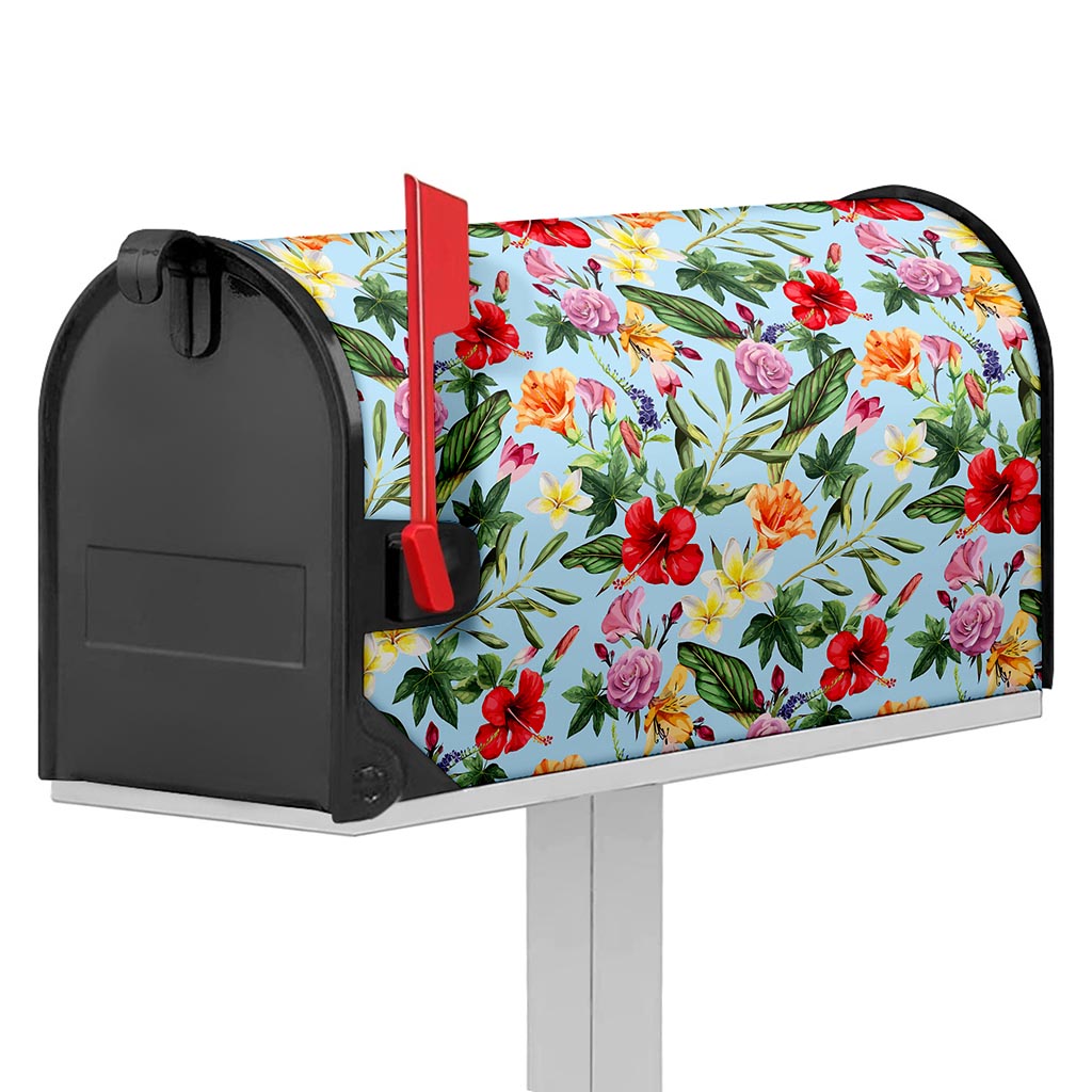 Hibiscus Flower Floral Pattern Print Mailbox Cover