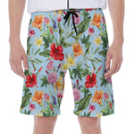 Hibiscus Flower Floral Pattern Print Men's Beach Shorts