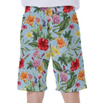 Hibiscus Flower Floral Pattern Print Men's Beach Shorts