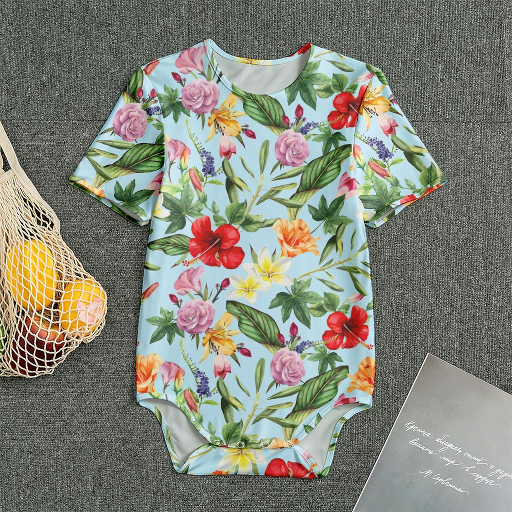 Hibiscus Flower Floral Pattern Print Men's Bodysuit