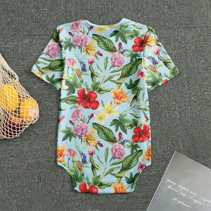 Hibiscus Flower Floral Pattern Print Men's Bodysuit
