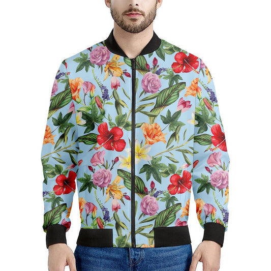 Hibiscus Flower Floral Pattern Print Men's Bomber Jacket