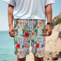 Hibiscus Flower Floral Pattern Print Men's Cargo Shorts