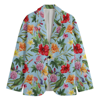 Hibiscus Flower Floral Pattern Print Men's Cotton Blazer