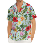 Hibiscus Flower Floral Pattern Print Men's Deep V-Neck Shirt