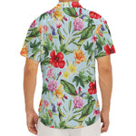 Hibiscus Flower Floral Pattern Print Men's Deep V-Neck Shirt