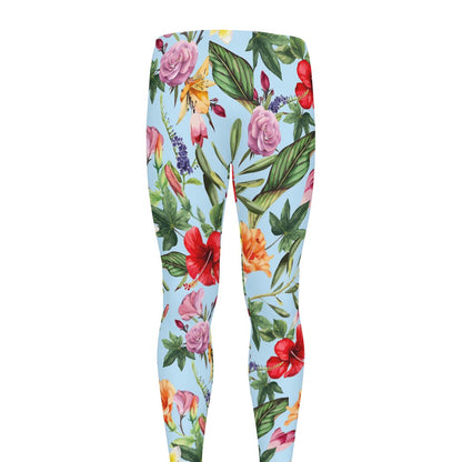 Hibiscus Flower Floral Pattern Print Men's leggings