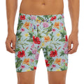 Hibiscus Flower Floral Pattern Print Men's Long Boxer Briefs