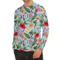 Hibiscus Flower Floral Pattern Print Men's Long Sleeve Rash Guard