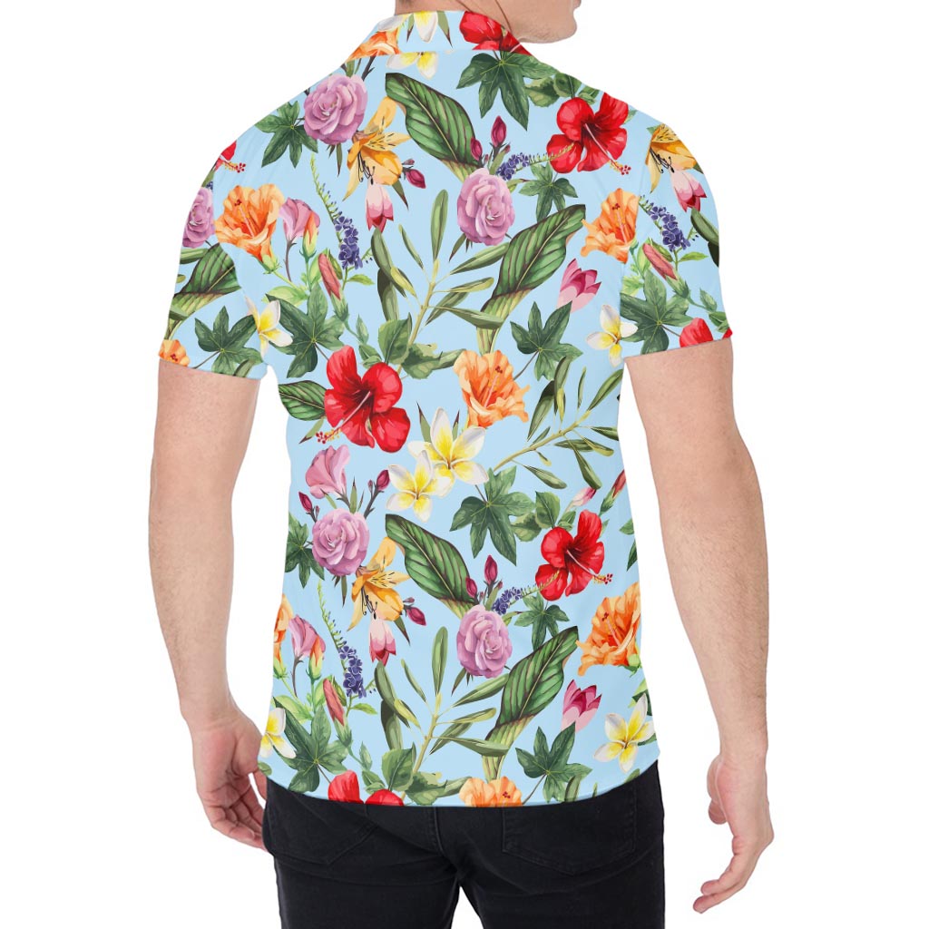 Hibiscus Flower Floral Pattern Print Men's Shirt