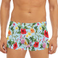 Hibiscus Flower Floral Pattern Print Men's Short Boxer Briefs