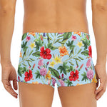 Hibiscus Flower Floral Pattern Print Men's Short Boxer Briefs