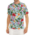 Hibiscus Flower Floral Pattern Print Men's Short Sleeve Rash Guard