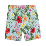 Hibiscus Flower Floral Pattern Print Men's Sports Shorts