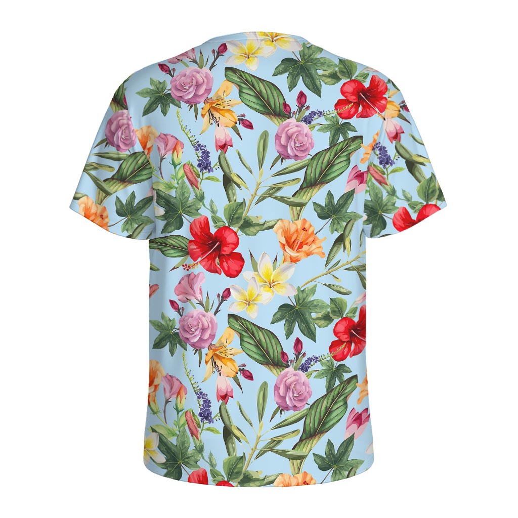 Hibiscus Flower Floral Pattern Print Men's Sports T-Shirt