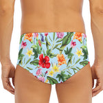 Hibiscus Flower Floral Pattern Print Men's Triangle Swim Briefs