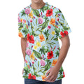 Hibiscus Flower Floral Pattern Print Men's Velvet T-Shirt