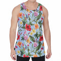 Hibiscus Flower Floral Pattern Print Men's Velvet Tank Top