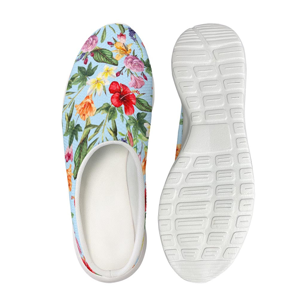 Hibiscus Flower Floral Pattern Print Mesh Casual Shoes
