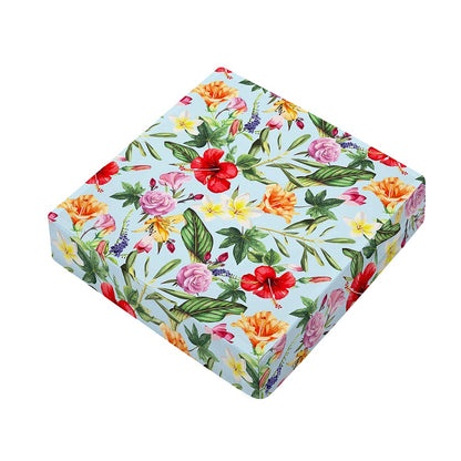 Hibiscus Flower Floral Pattern Print Outdoor Seat Cushion Cover
