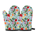 Hibiscus Flower Floral Pattern Print Oven Mitts