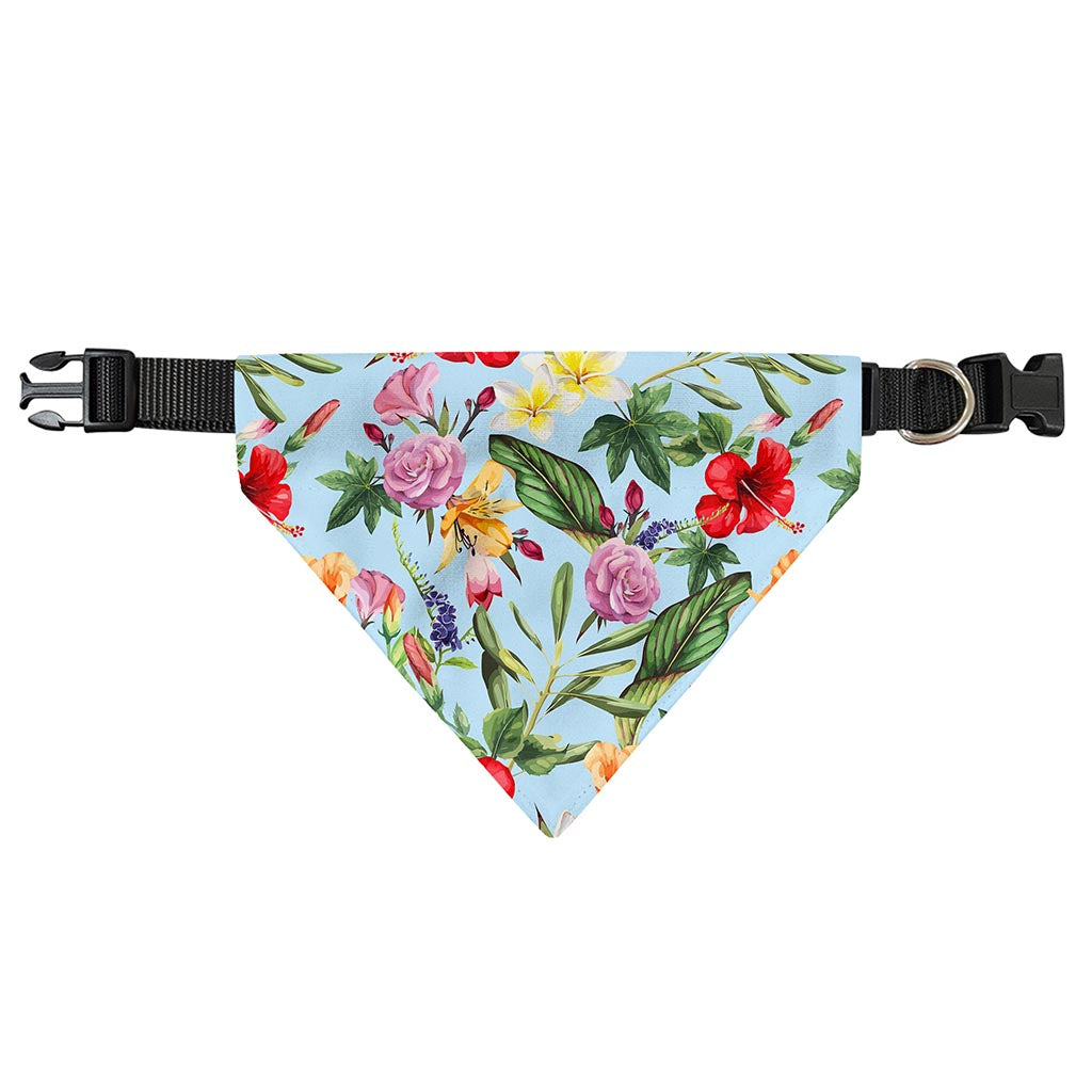Hibiscus Flower Floral Pattern Print Over The Collar Dog Bandana