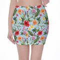 Hibiscus Flower Floral Pattern Print Pencil Mini Skirt