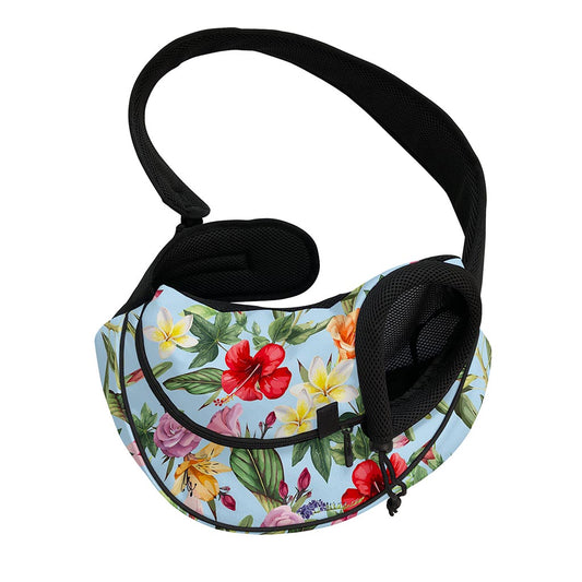 Hibiscus Flower Floral Pattern Print Pet Sling Carrier