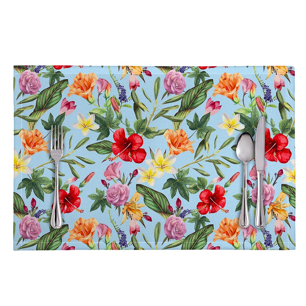 Hibiscus Flower Floral Pattern Print Placemat